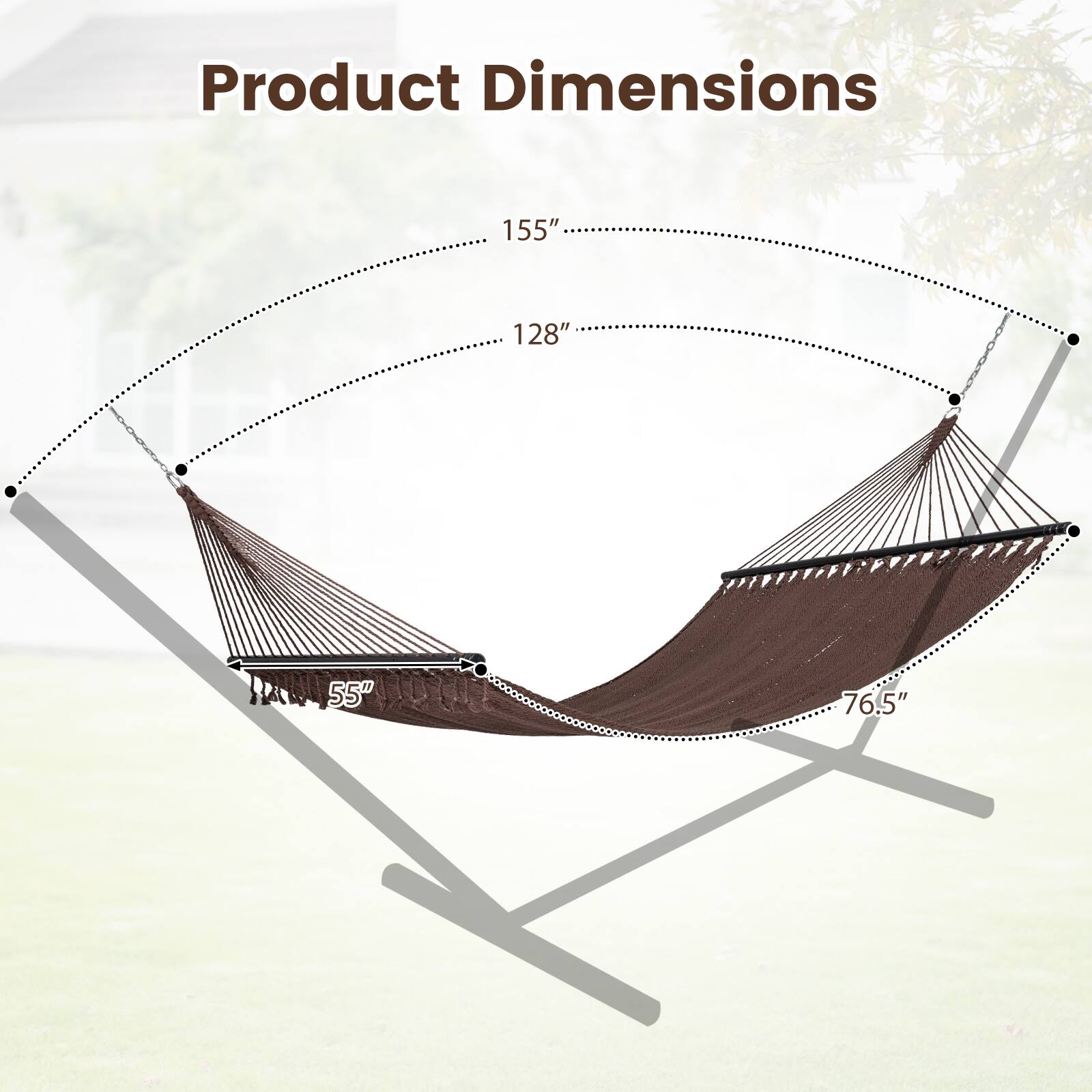 Product Dimensions: 155" x 128" x 55" x 76.5"