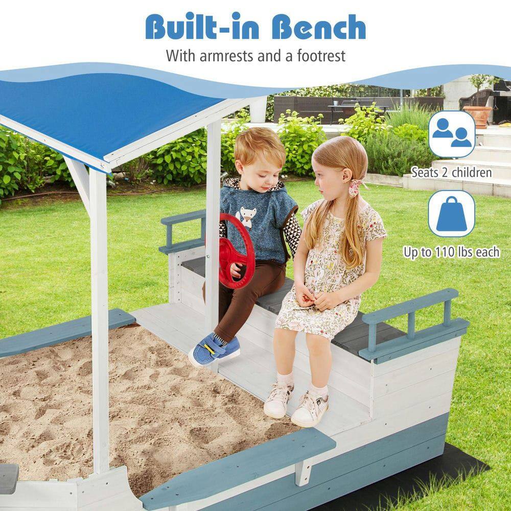 Built-in Bench  
With armrests and a footrest  

Seats 2 children  
Up to 110 lbs each