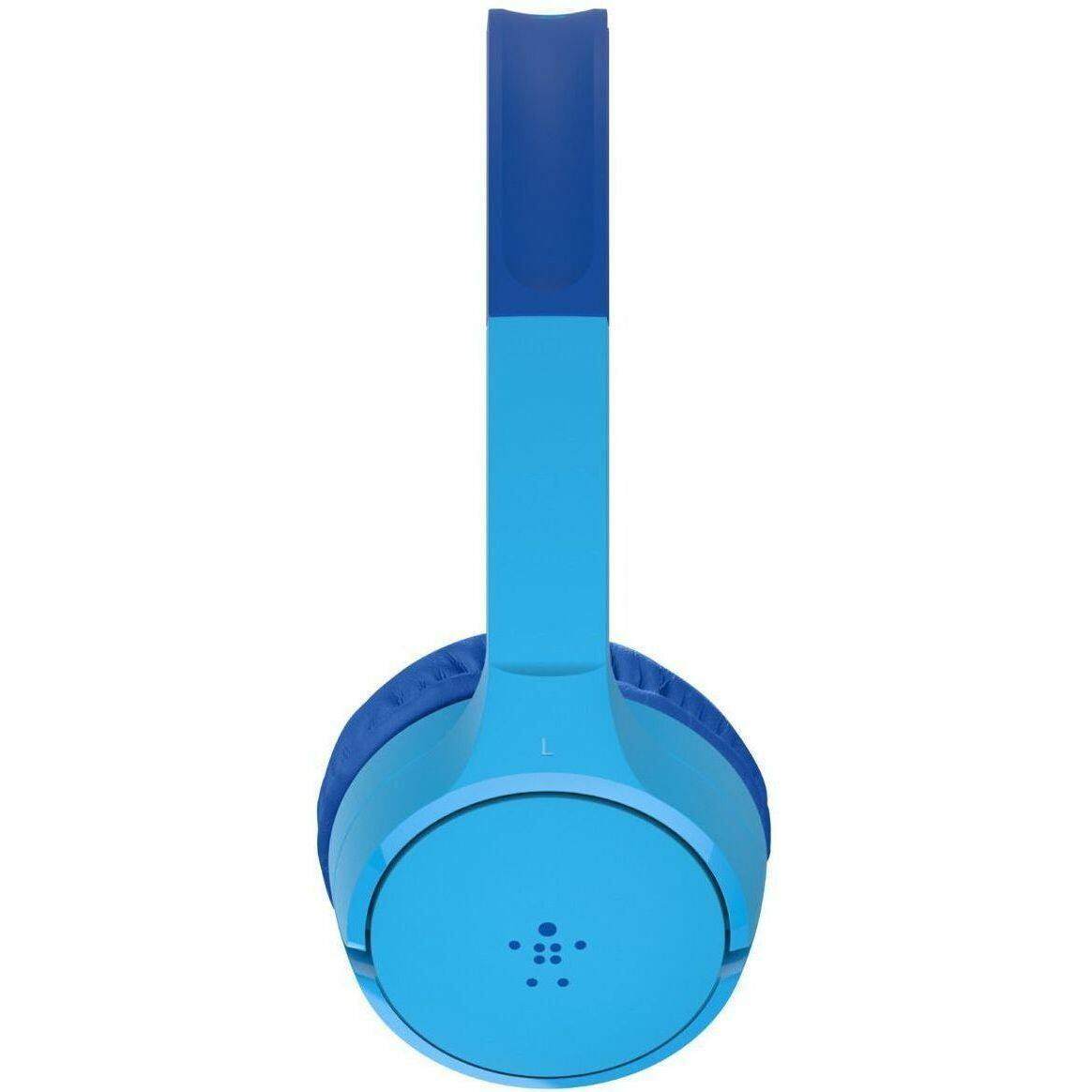Alt View 6. Belkin - Belkin Wireless Bluetooth On-Ear Headphones for Kids w/ Mic - 85dB Limit - w/ USB-C Cable - Headset - Blue - Stereo - Mi - Blue.