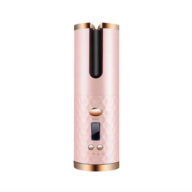 Front. Cluzine - Cordless Automatic Hair Curler, Anti-Tangle, 6-Temp Control, USB Rechargeable, 360° Rotating.