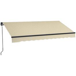 Outsunny - x 8' Retractable Awning, 280gsm UV Resistant Sunshade Shelter for Deck, Balcony, Yard - Beige and White