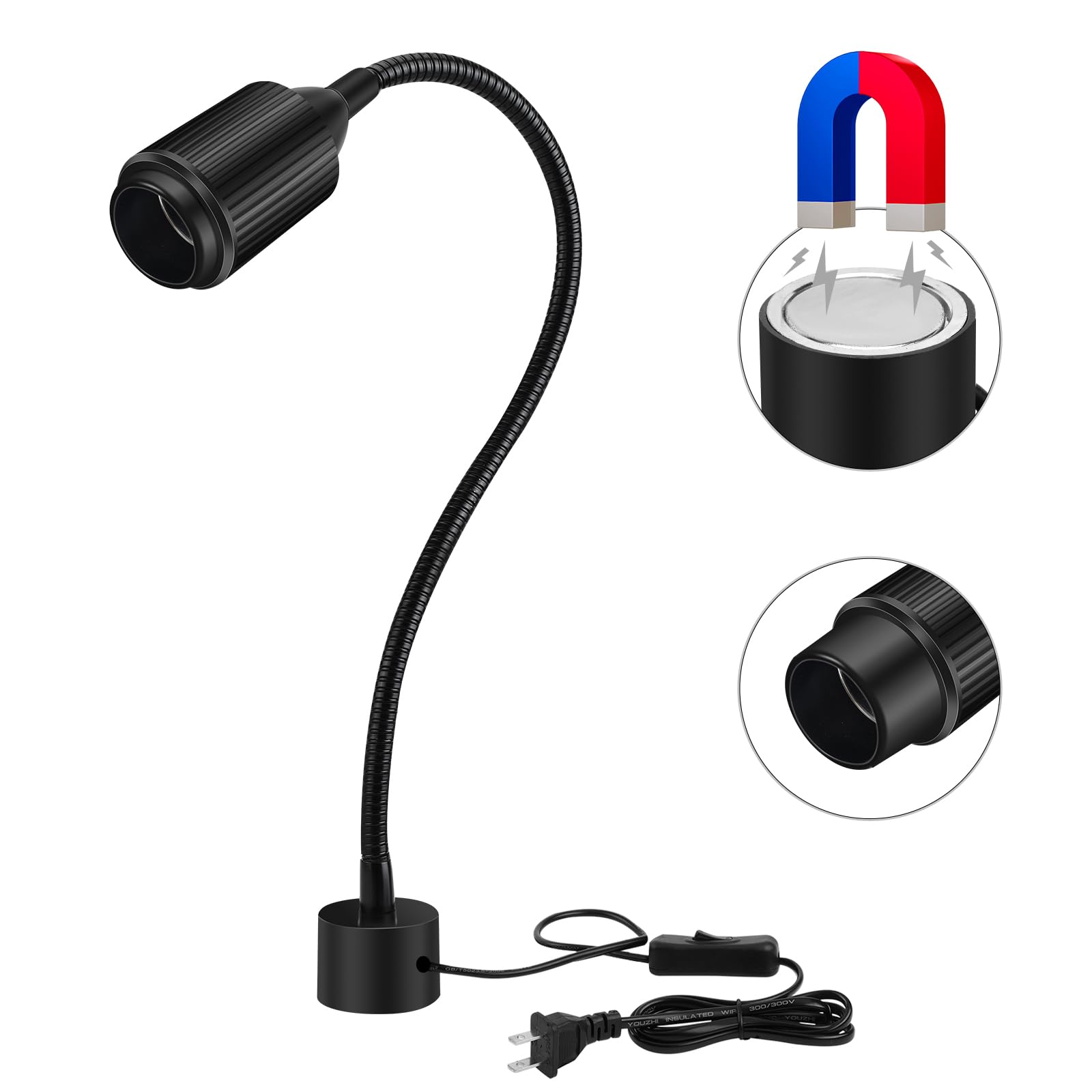 Cedar Assembly - 7w Magnetic Work Light Desk Lamps With Adjustable Fucos And Flexible Gooseneck Sewing Machine Led Task Lights - 10 Watt