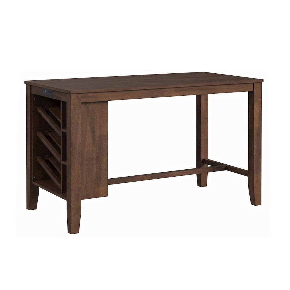 Alt View 6. Picket House Furnishings - Veronica Kitchen Island & 2 Counter Stools with Dark Grey Fabric in Walnut - Walnut.