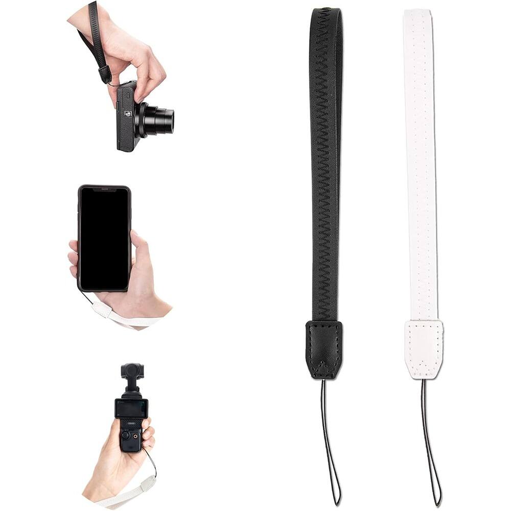 Front. Schertz - 2-Pack PU Camera & Phone Wrist Straps, 9.25" - Black & White.