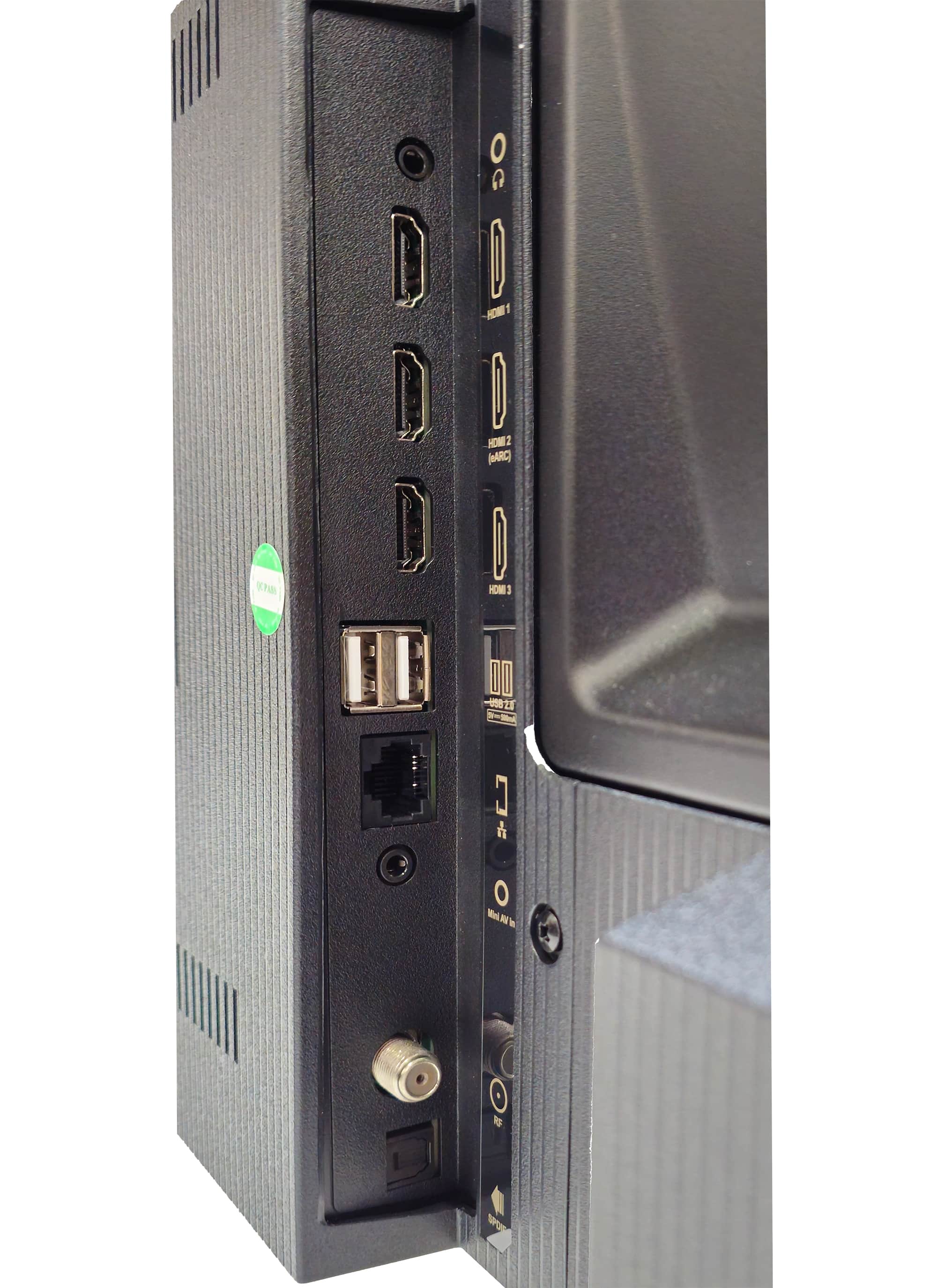 HDMI 1, HDMI 2, ARC, HDMI 3, USB 2, USB 3, USB 3.0, Micro USB In, RF, Reset