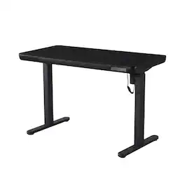 KOWO - 48" Electric Height Adjustable Standing Desk With Tempered Glass Top, - Black