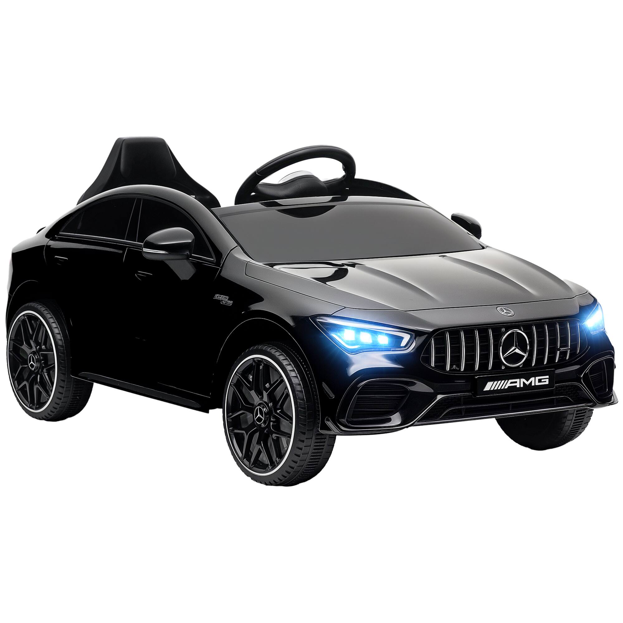 Qaba - Mercedes-Benz AMG CLA 45 Licensed 12V Kids Electric Car, Battery Car with Remote, Transport Wheels, Suspension, Lights