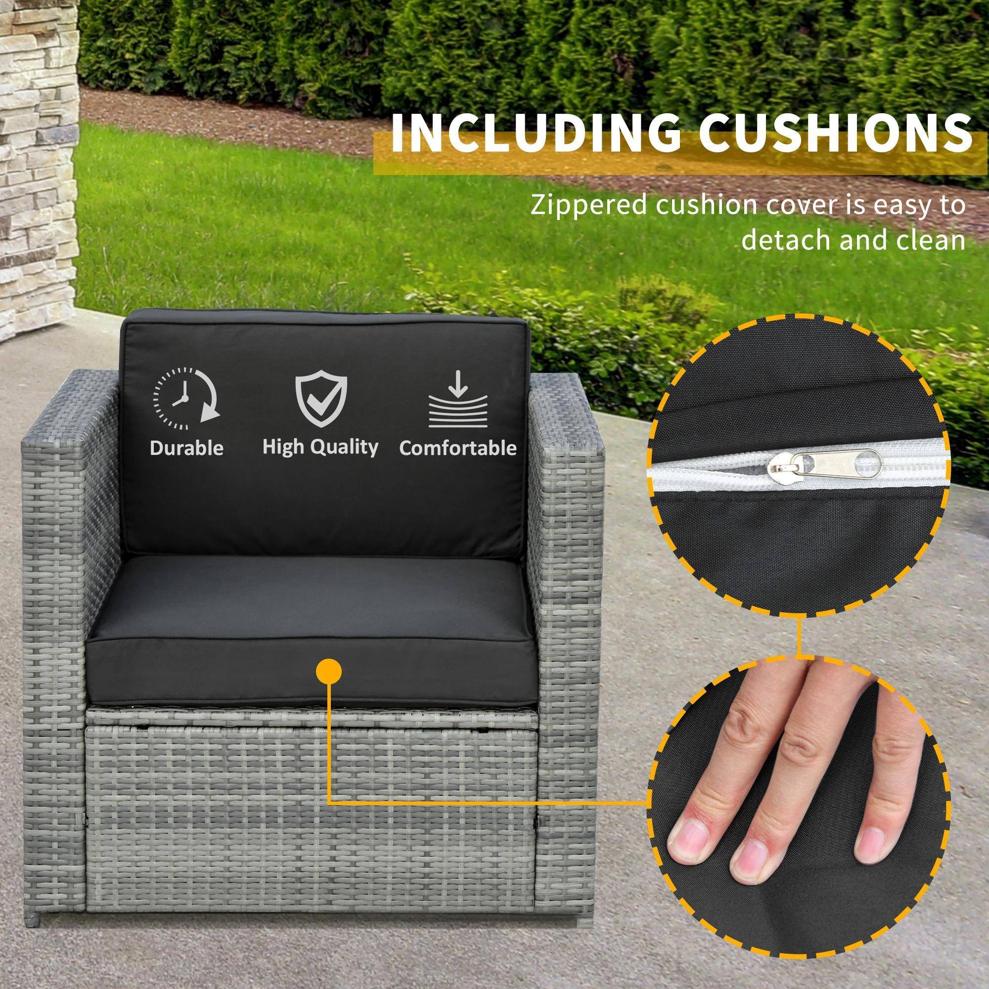 INCLUDING CUSHIONS

Zippered cushion cover is easy to detach and clean

Durable
High Quality
Comfortable