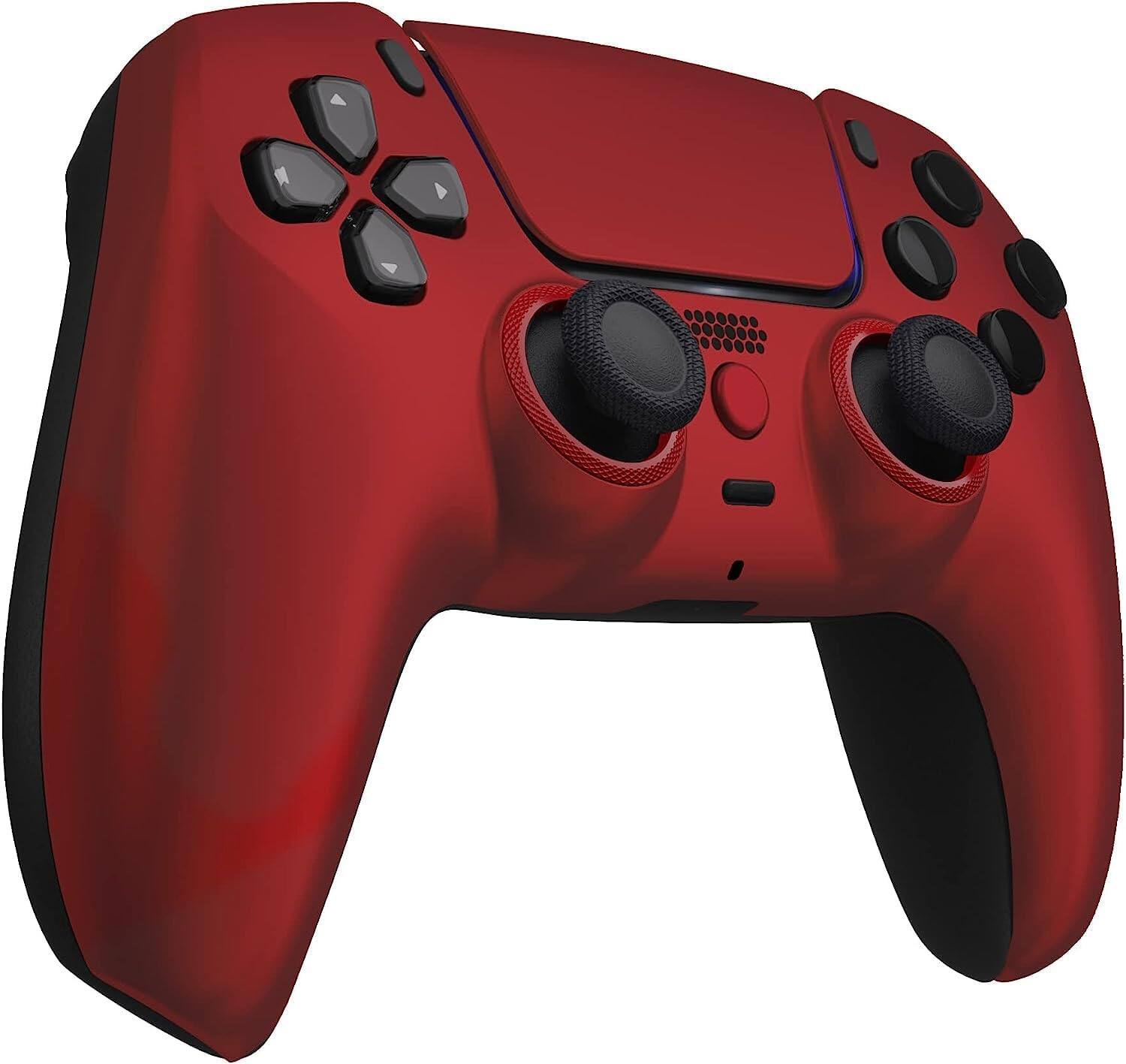 Left. Custom Controllerzz - Custom Wireless Controller for PS5 - Red.