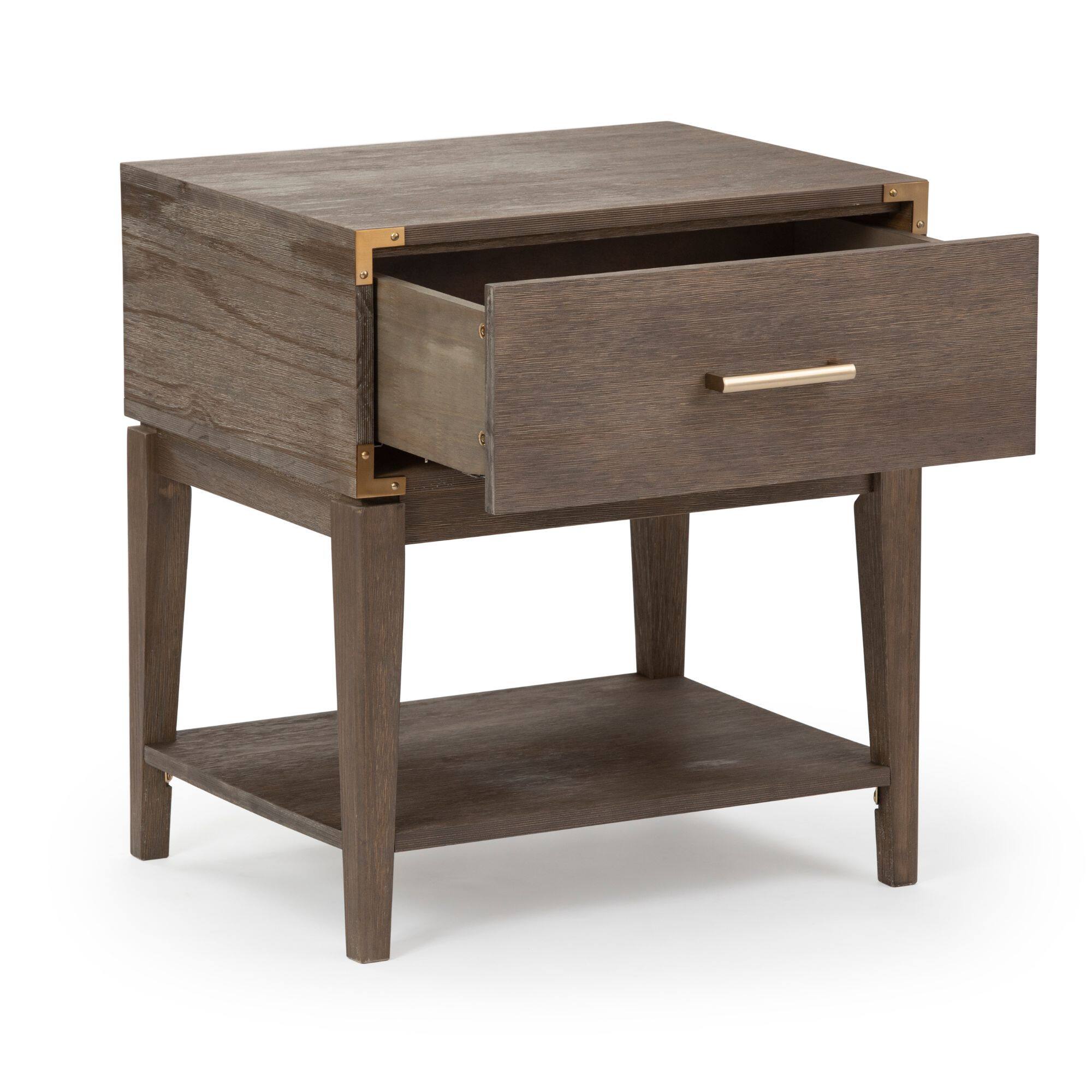 Alt View 5. Plank+Beam - Contempo Nightstand with 1 Drawer, Clay - Clay.