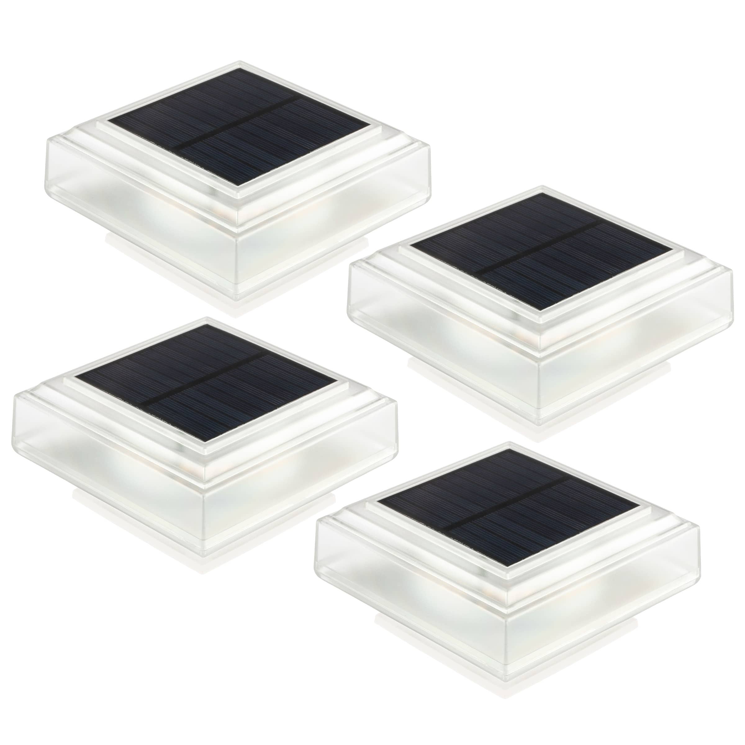 Pure Garden - Solar Post Cap Lights - 4-Pack Waterproof Fence Lights