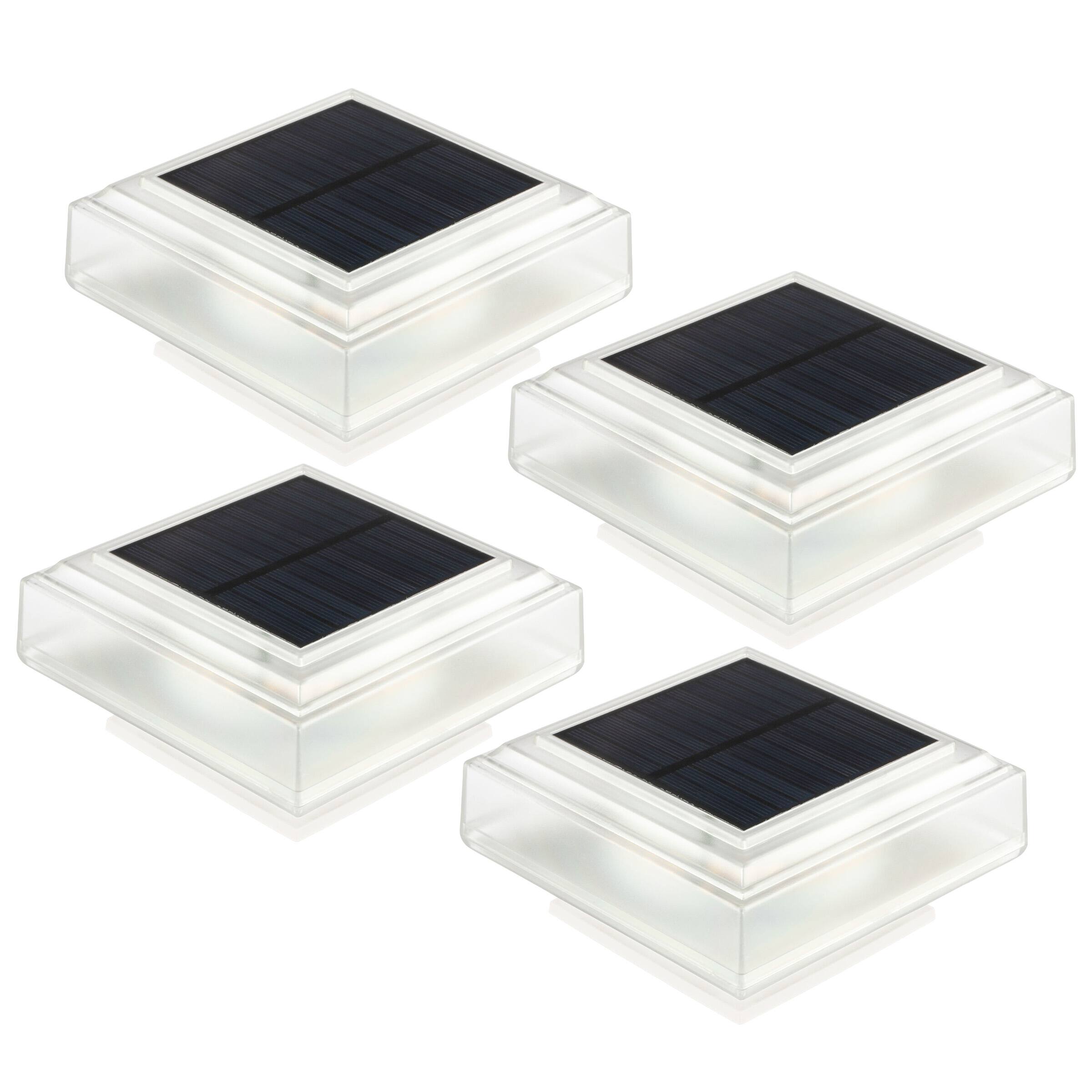 Front. Pure Garden - Solar Post Cap Lights - 4-Pack Waterproof Fence Lights.