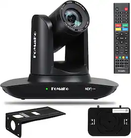 FoMaKo - FMK30UH NDI‑B 30x Optical Zoom NDI PTZ Camera,AI Auto‑Tracking Gen3,for Church Services,Worship,Education - Black