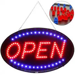 Fitnate - Large Business Open Sign 23" x 14" - Red Blue