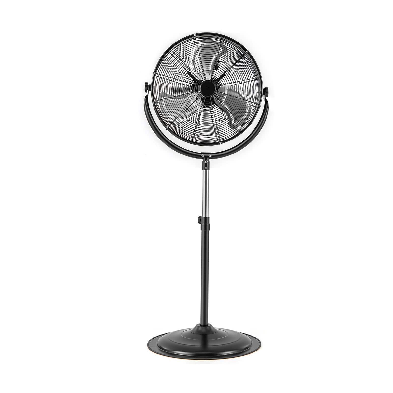 SKONYON - High Velocity Pedestal Fan with Adjustable Height Powerful Airflow and Metal Blades - Black