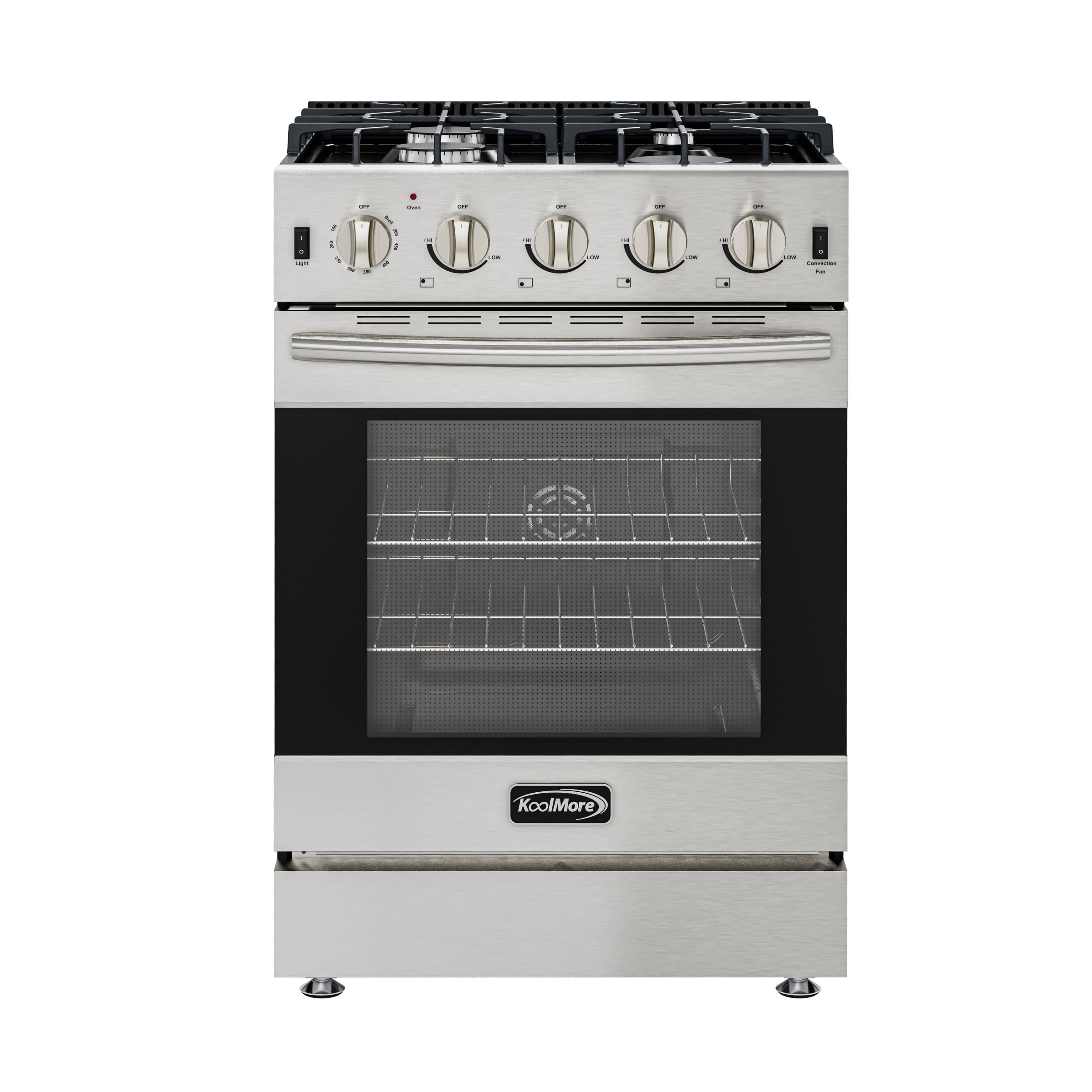 Koolmore - 24 in. 4-Burner Slide-in Gas Range Oven, 3.7 cu. ft. in Stainless-Steel (KM-SGR24-SS) - Stainless Steel
