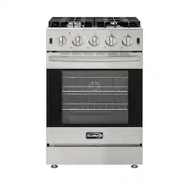Koolmore - 24 in. 4-Burner Slide-in Gas Range Oven, 3.7 cu. ft. in Stainless-Steel (KM-SGR24-SS) - Stainless Steel