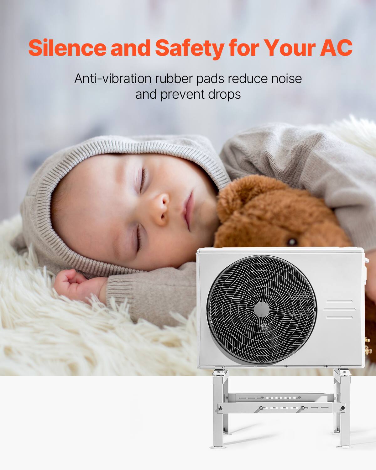 Silence and Safety for Your AC

Anti-vibration rubber pads reduce noise and prevent drops