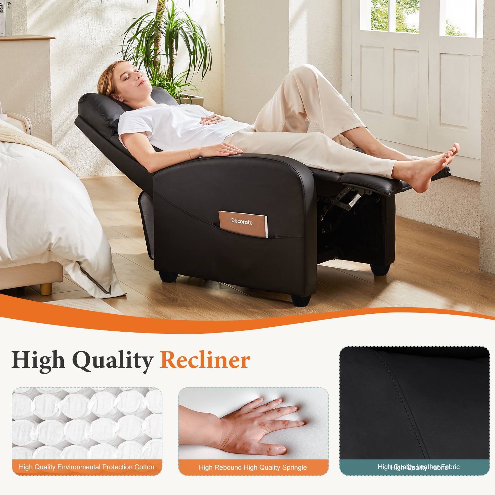High Quality Recliner

High Quality Environmental Protection Cotton

High Rebound High Quality Springle

High Quality High Quality Fabric