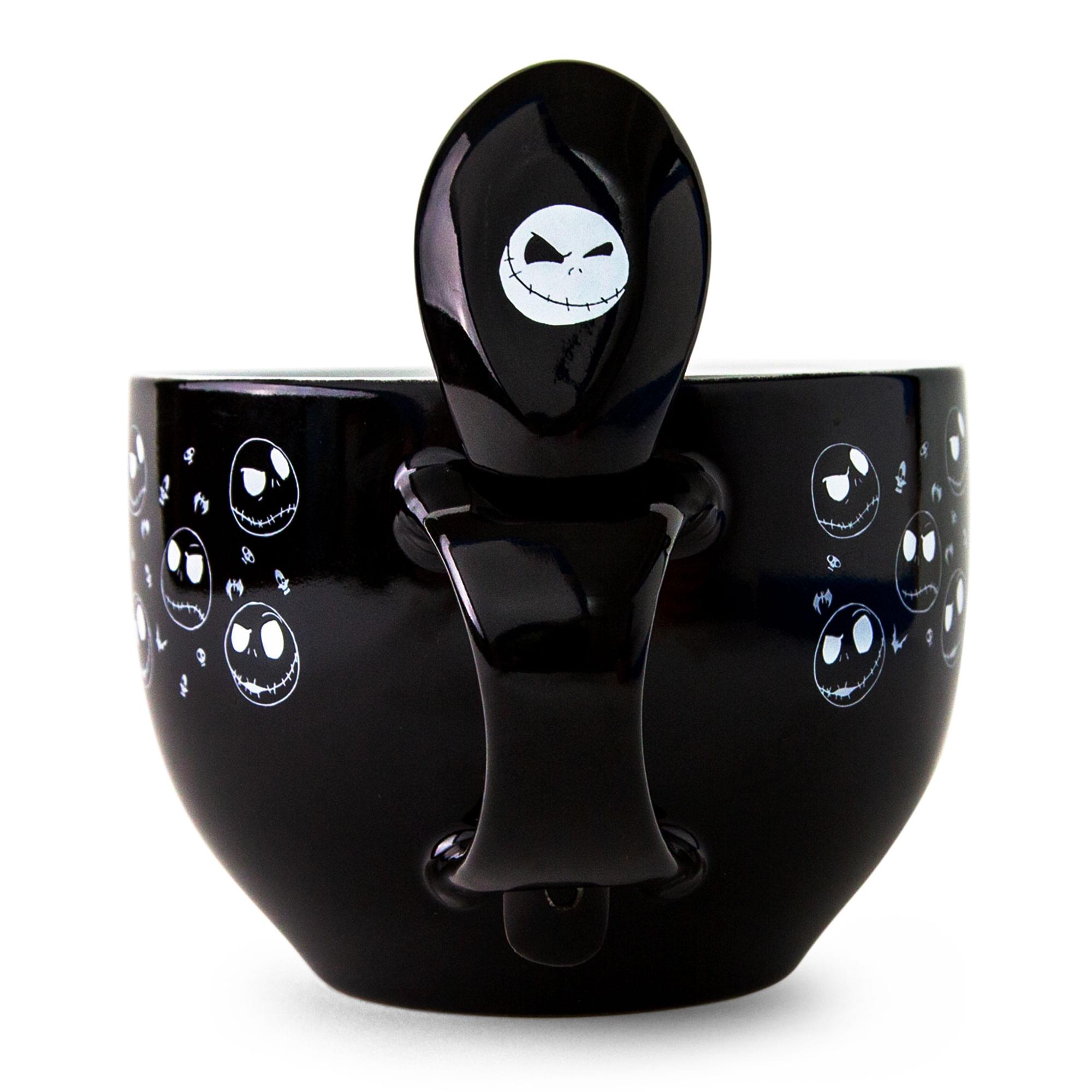 Alt View 1. Disney - Disney The Nightmare Before Christmas Cross Bones Ceramic Soup Mug With Spoon - Black.
