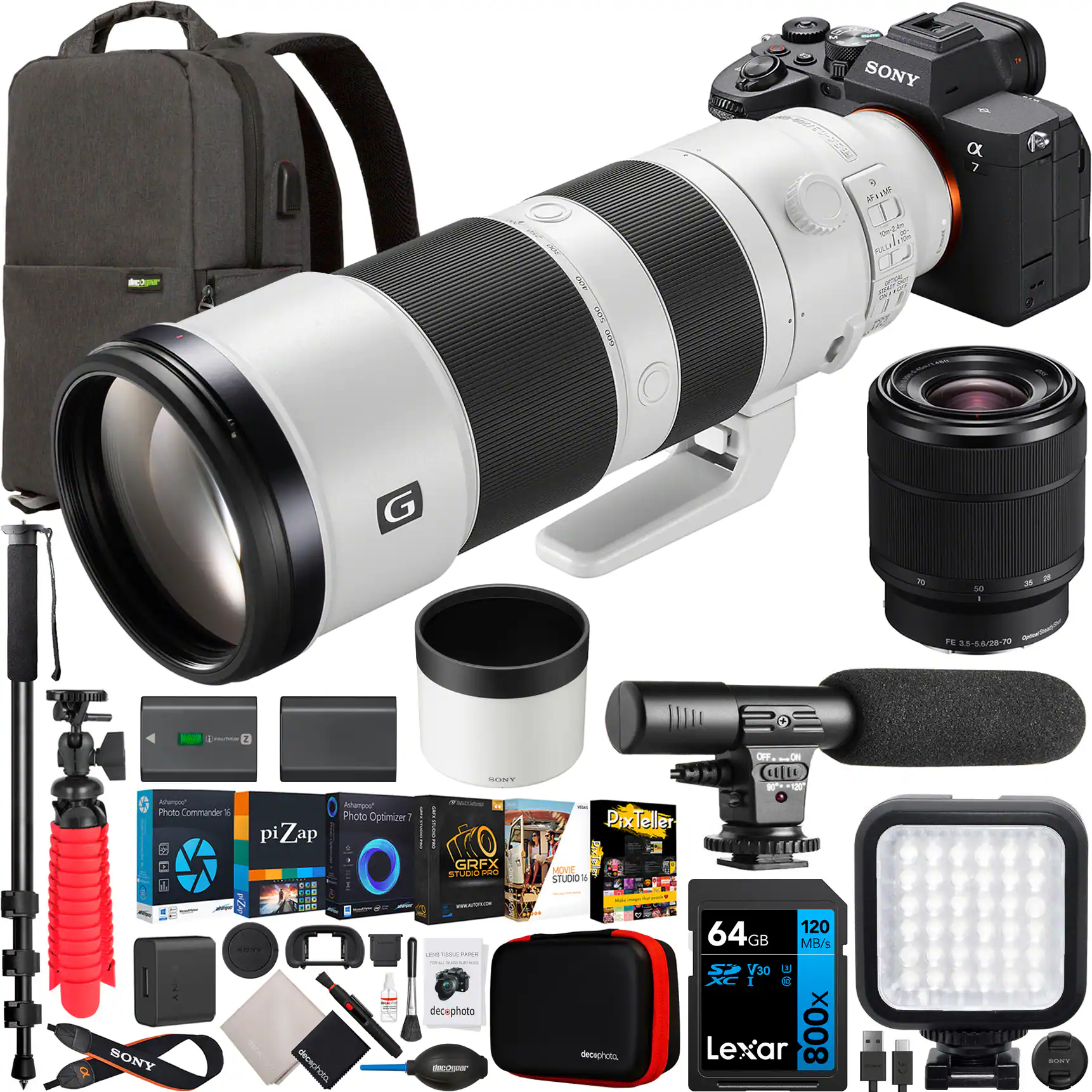 Sony - a7 IV Full Frame Mirrorless Camera + 200-600mm G OSS + 28-70mm 2 Lens Kit Bundle