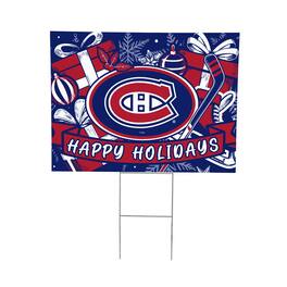 Evergreen Enterprises - Montreal Canadiens 24" x 18" Happy Holidays Christmas Outdoor Staked Yard Sign - Multicolor