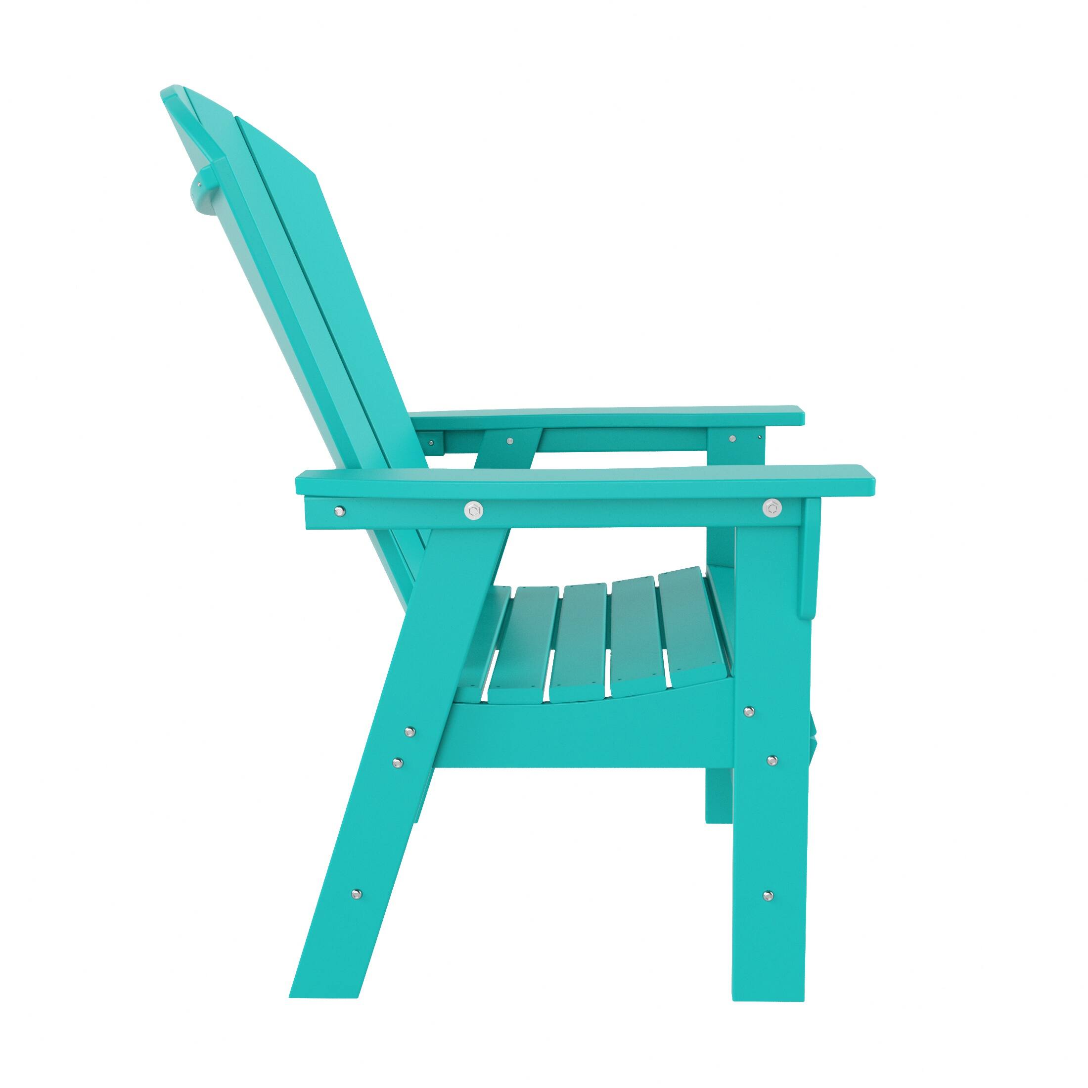 Alt View 1. WestinTrends - WestinTrends Malibu Outdoor Patio HDPE Plastic Adirondack Dining Chair - Turquoise.