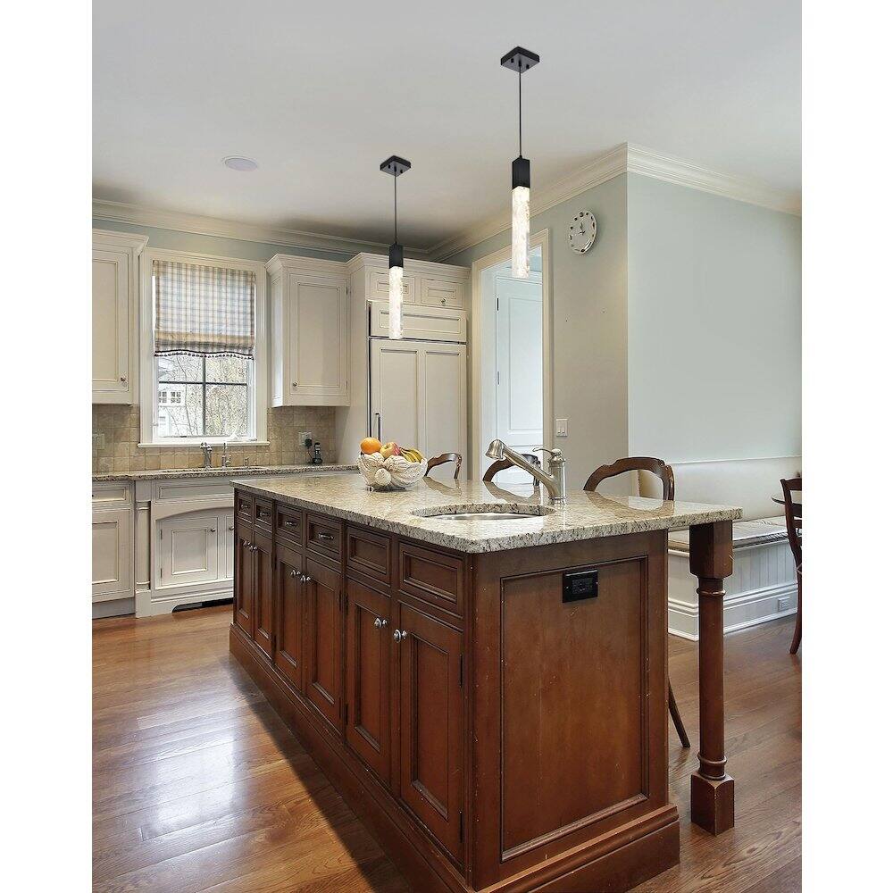 Alt View 6. Elegant Lighting - Aurora 5 inch Pendant in Black - Black And Clear.