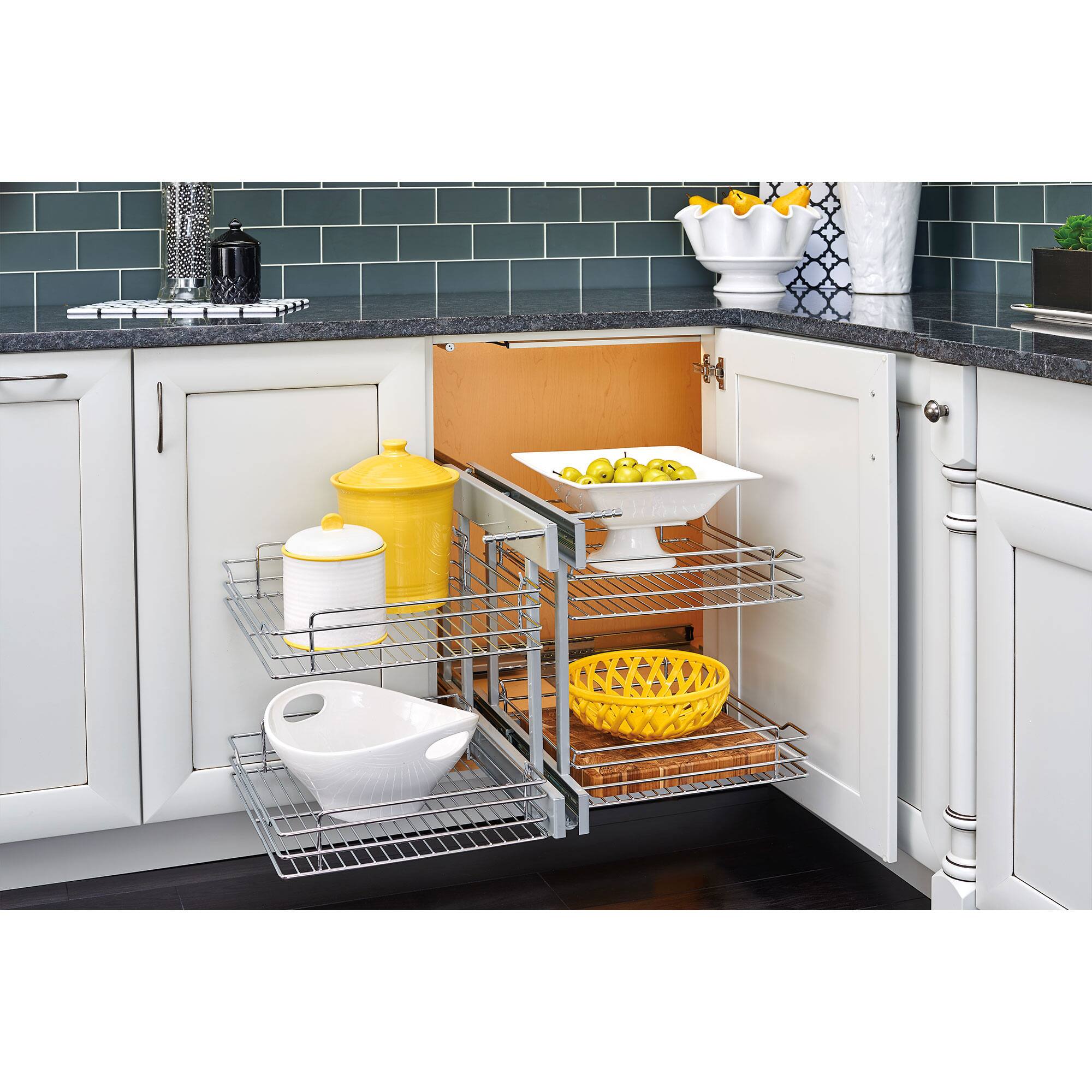 Alt View 8. Rev-A-Shelf - Rev-A-Shelf 18" Blind Corner Kitchen Cabinet Organizer w/ Soft-close, 5PSP-18SC-CR - Silver.