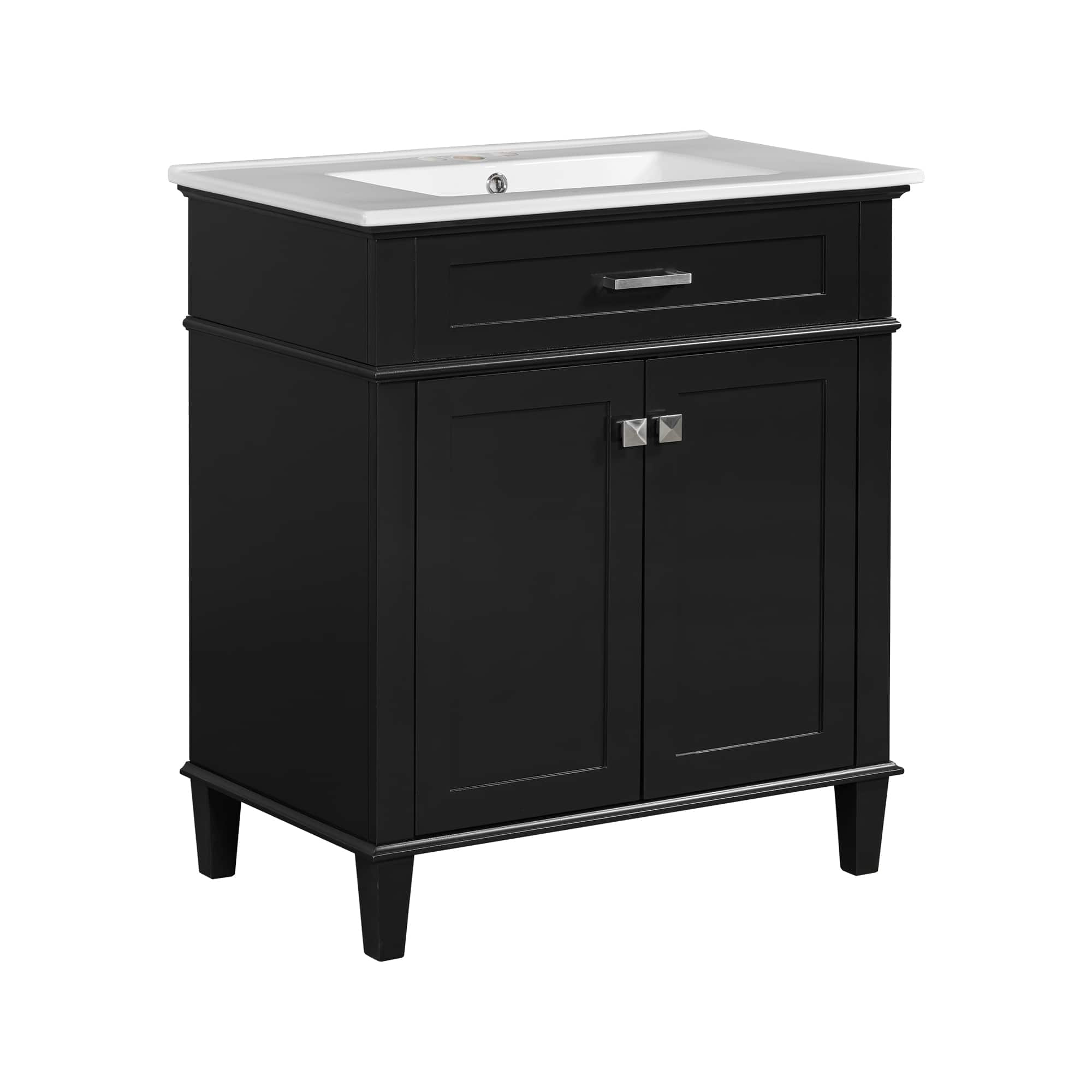 30" Bathroom Vanity with Sink, Adjustable Shelves, Soft-Close Door, Modern Bathroom Storage Cabinet