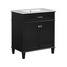 30" Bathroom Vanity with Sink, Adjustable Shelves, Soft-Close Door, Modern Bathroom Storage Cabinet