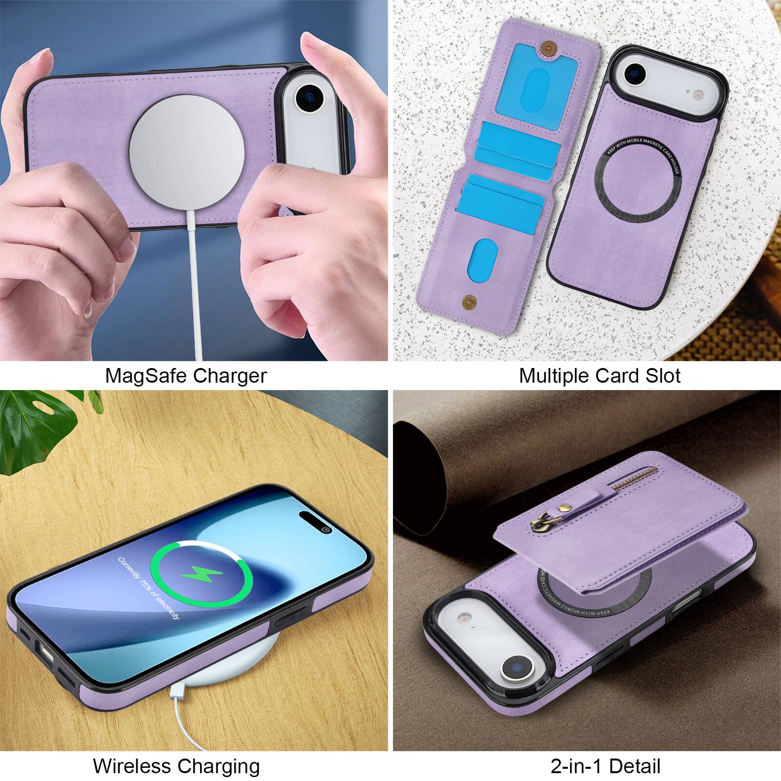 WTMOAS ME MAC sr KAETOH B0Y MagSafe Charger Multiple Card Slot Currento K 75% off - Wireless Charging 2-in-1 Detail