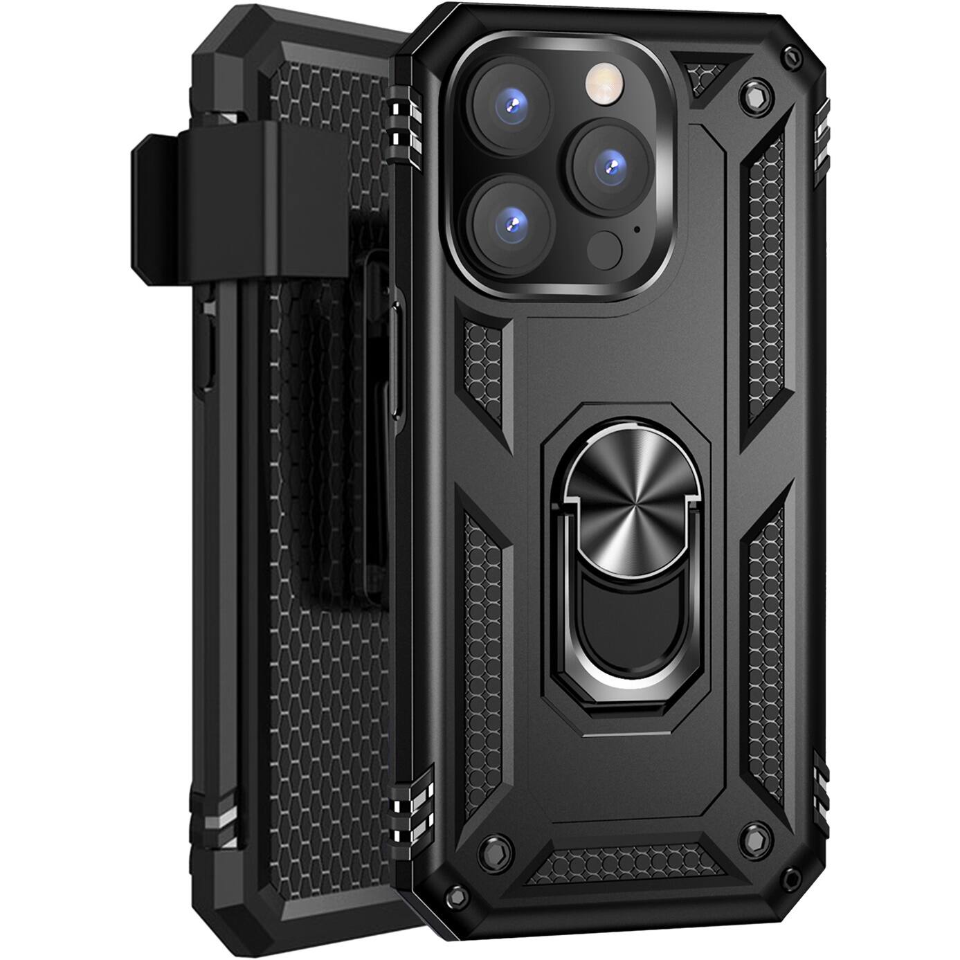 Alt View 11. SaharaCase - Military Kickstand Series Case for Apple iPhone 14 Pro - Black.