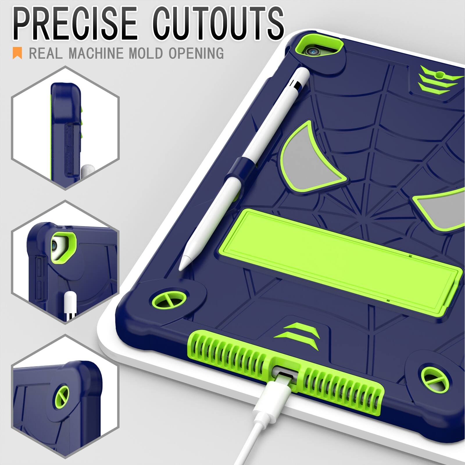 PRECISE CUTOUTS  
REAL MACHINE MOLD OPENING