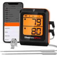 ThermoPro - Bluetooth Dual Probe Digital Meat Thermometer - Black - Angle_Zoom