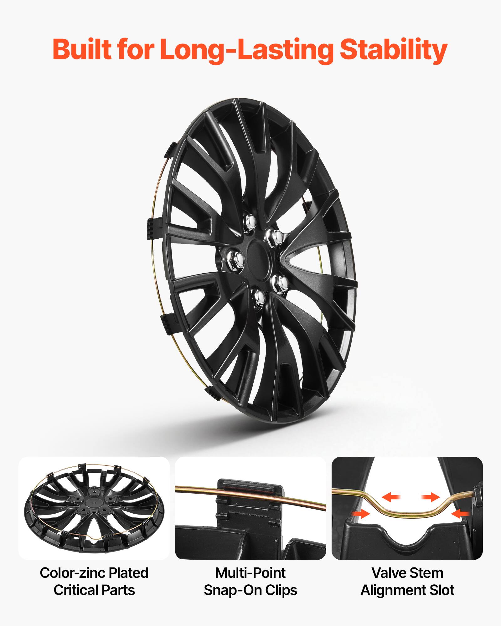 Built for Long-Lasting Stability

- Color-zinc Plated Critical Parts
- Multi-Point Snap-On Clips
- Valve Stem Alignment Slot
