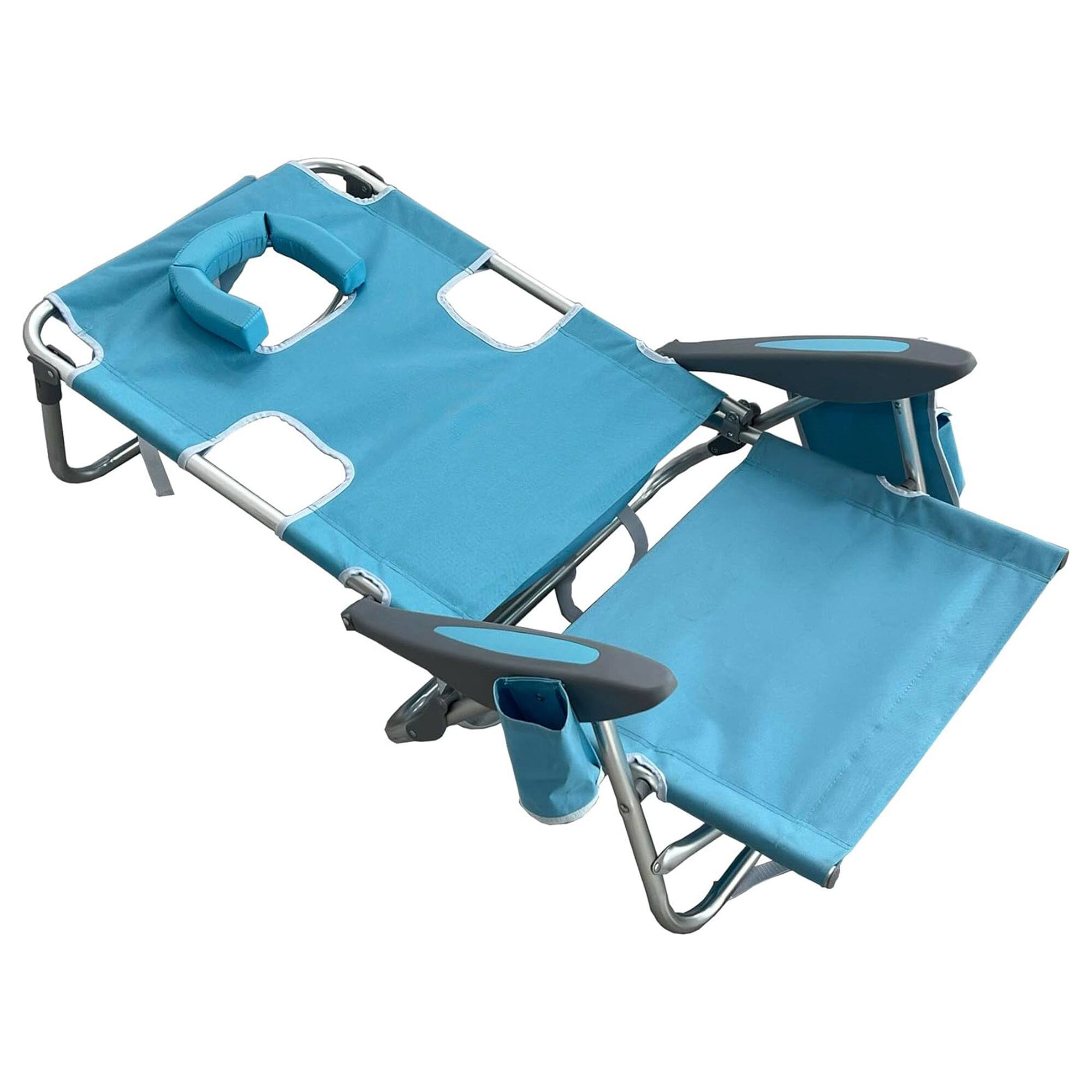 Alt View 4. Deltess - Deltess Ostrich Deluxe On Your Back Aluminum Chair with Cooler Bag, Light Blue - Light Blue.