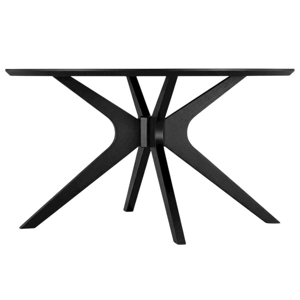 Back. FurniFact - Round Wooden Coffee Table with Modern Design and Durable Build - Black.