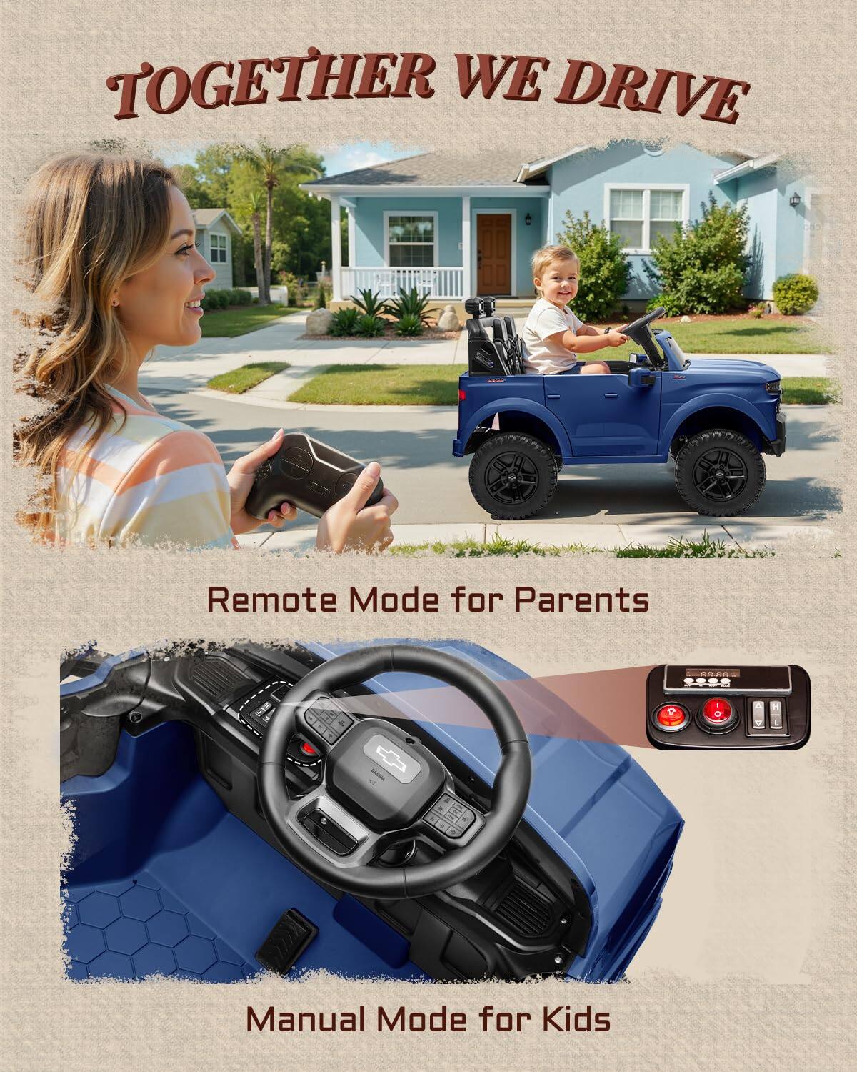 TOGETHER WE DRIVE

Remote Mode for Parents

Manual Mode for Kids