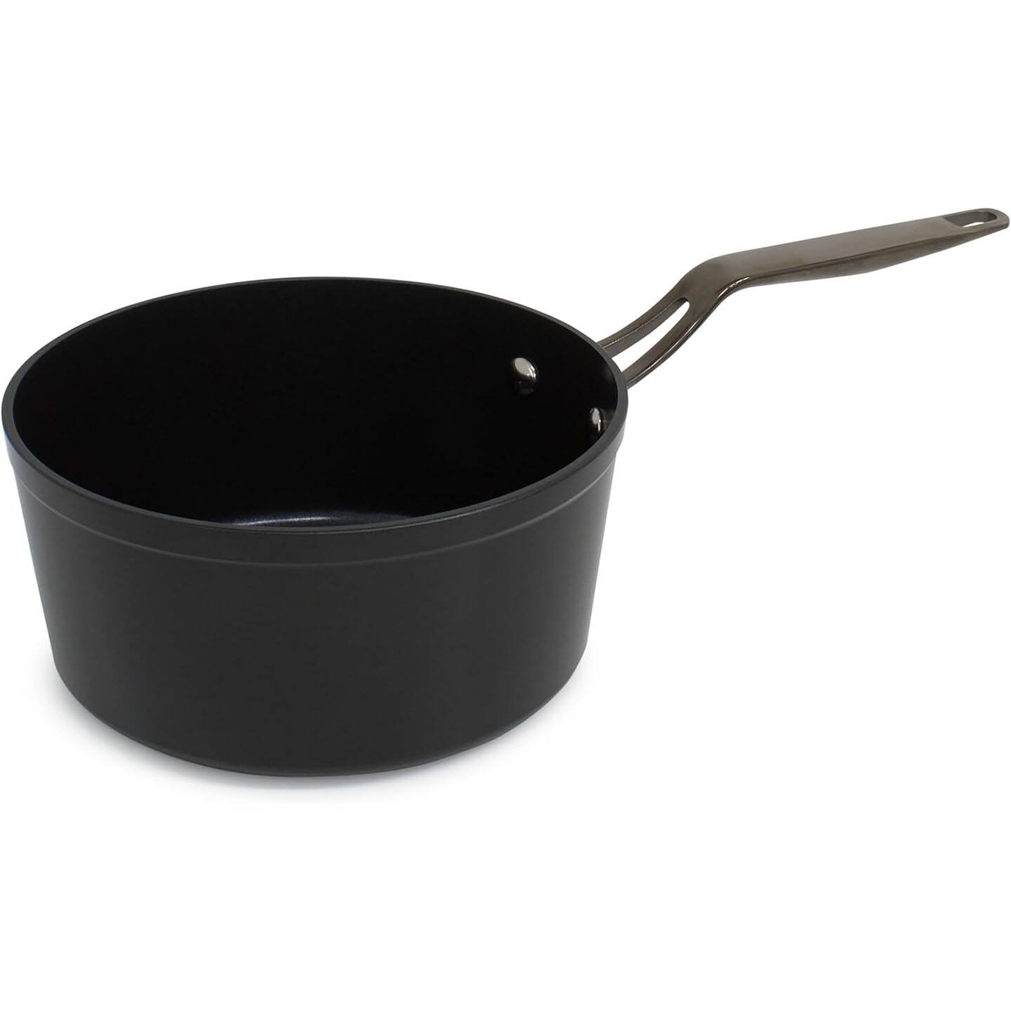 Alt View 1. BLU - Blu. Cookware 2.7QT Nonstick Sauce Pan with Lid, Non-Toxic - Black.