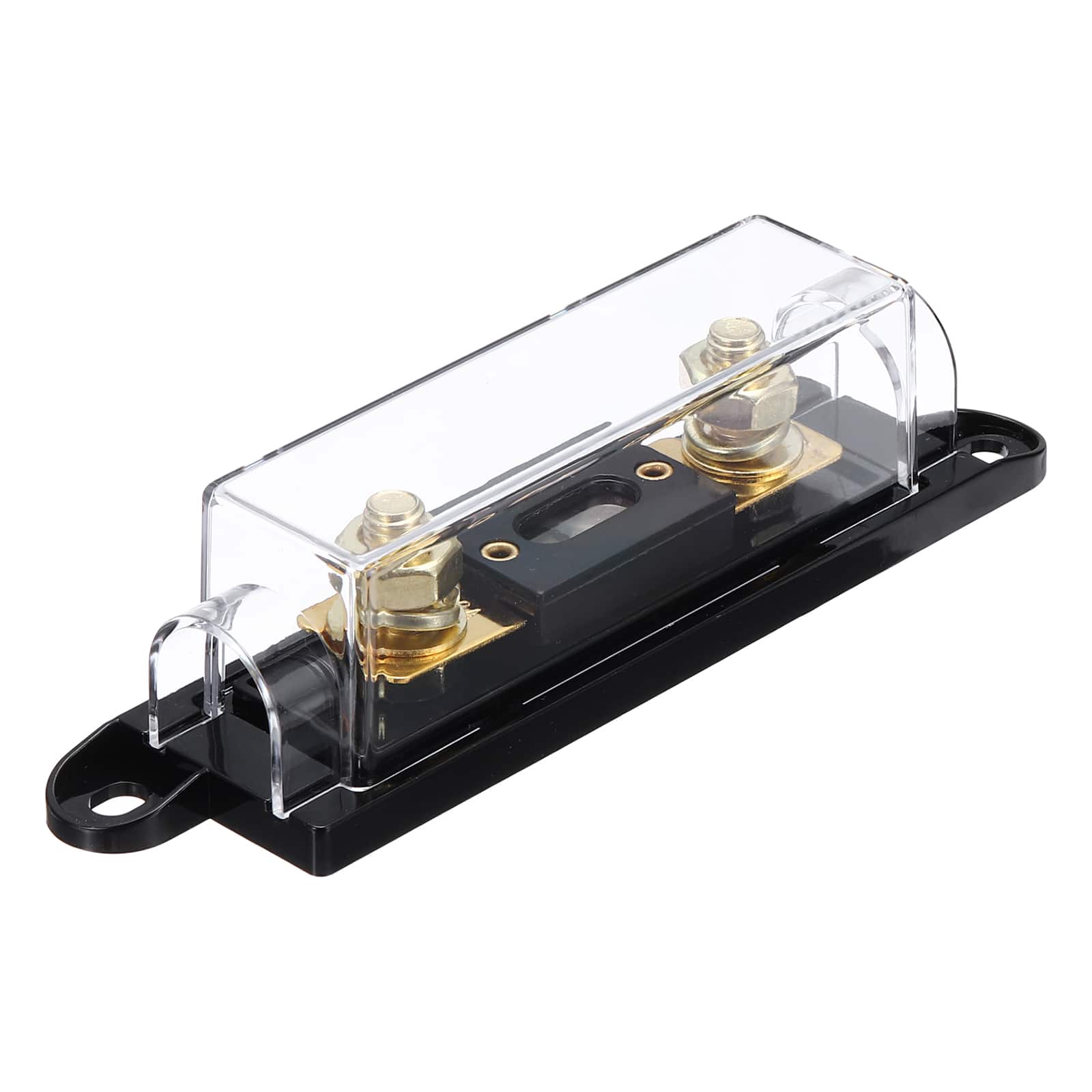 Unique Bargains - 1 Set 70A 32V ANL Fuse Holder Kit with 70A Fuse, 0/2/4/8 Gauge AWG Inline Fuse Block for Car Audio Amplifier - Black Gold
