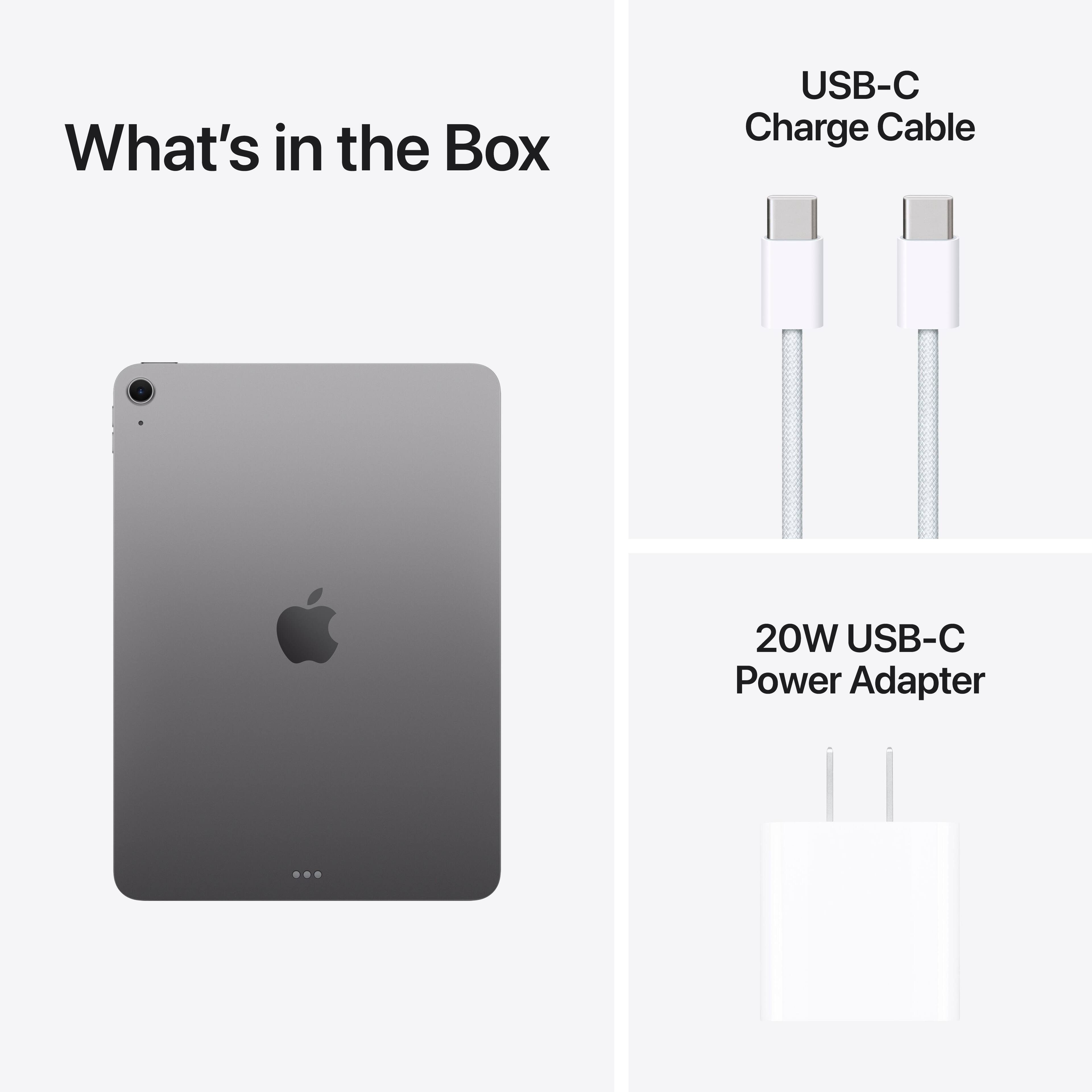 What's in the Box

- USB-C Charge Cable
- 20W USB-C Power Adapter