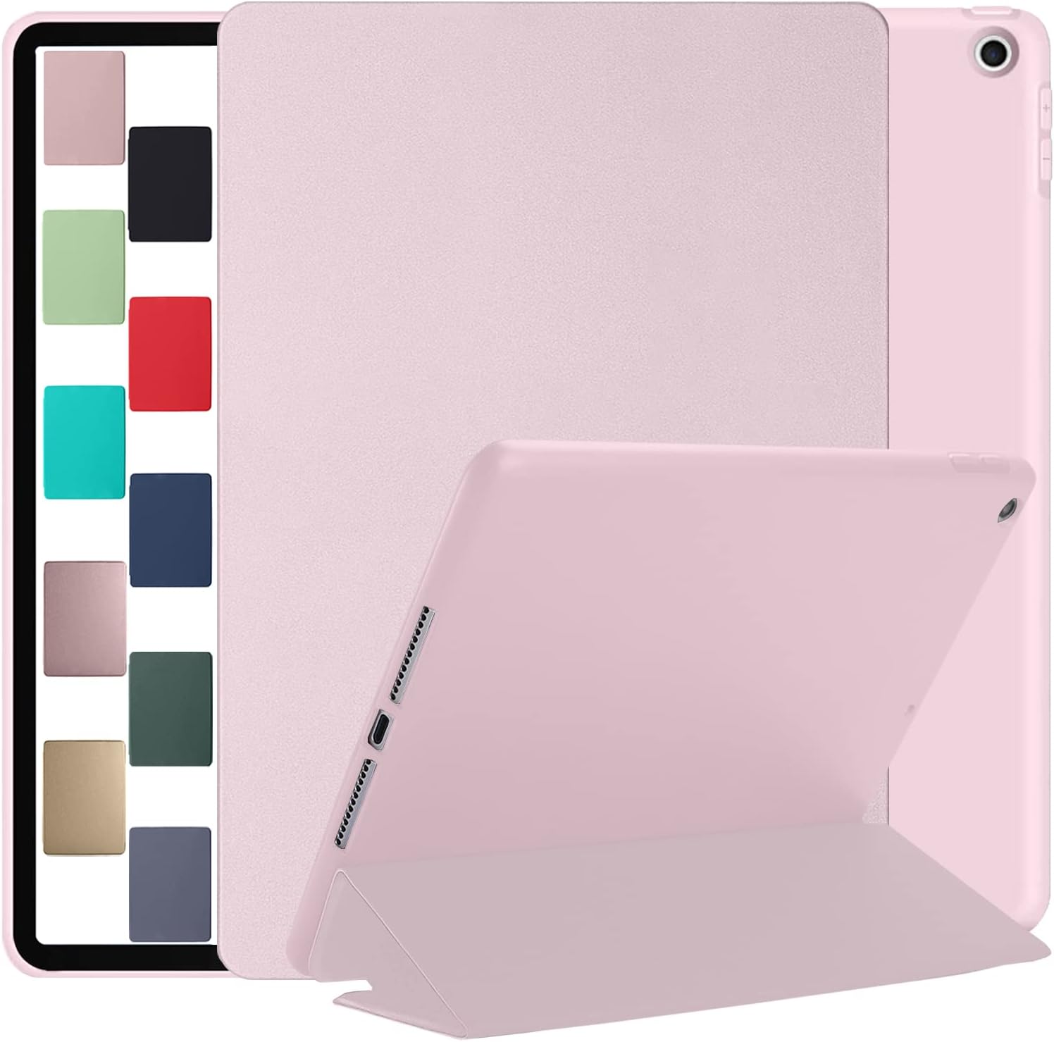 Front. DuraSafe Cases - iPad Pro 9.7" 2016 Silicone-Back Smart Cover for Viewing and Typing A1673 A1674 A1675 - Pink.