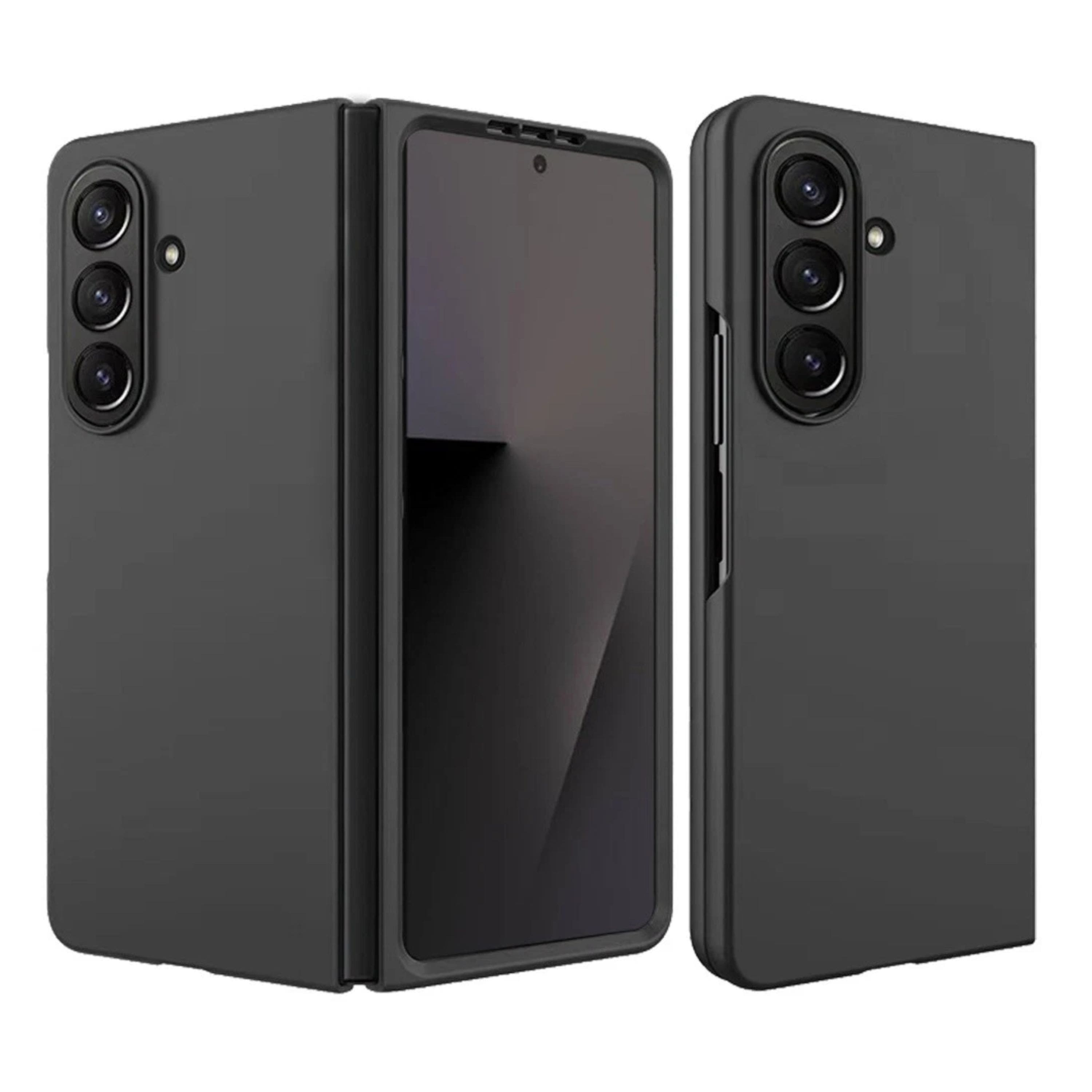Kitcheniva - Premium Matte Flip Snap-On Case With Tempered Glass For Samsung Galaxy Z Fold 7 - Black