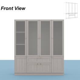 FUFU & GAGA - FUFU&GAGA Large - Capacity Wardrobe with Frosted Glass Doors, Drawers & Anti - Tip Safety - White