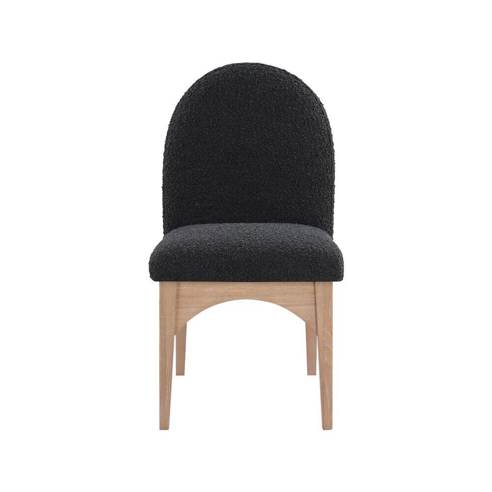 Alt View 2. Meridian Furniture - Waldorf Black Boucle Fabric Dining Chair - Black.