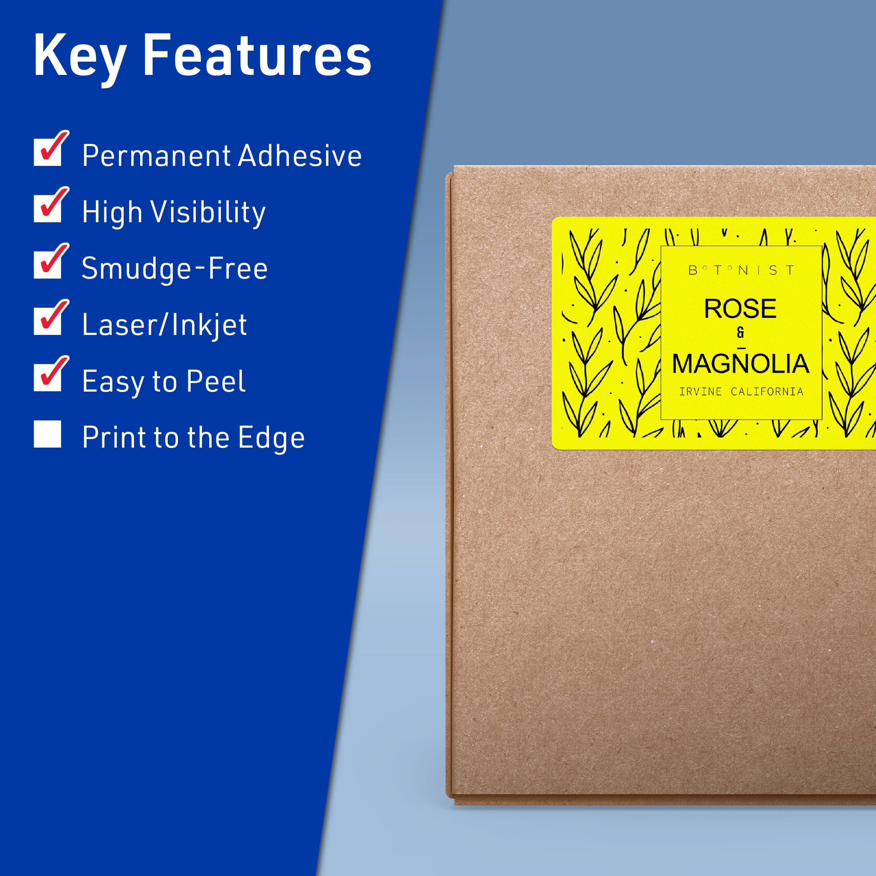 Key Features

- Permanent Adhesive
- High Visibility
- Smudge-Free
- Laser/Inkjet
- Easy to Peel
- Print to the Edge

BTNIST  
ROSE & MAGNOLIA  
IRVINE CALIFORNIA