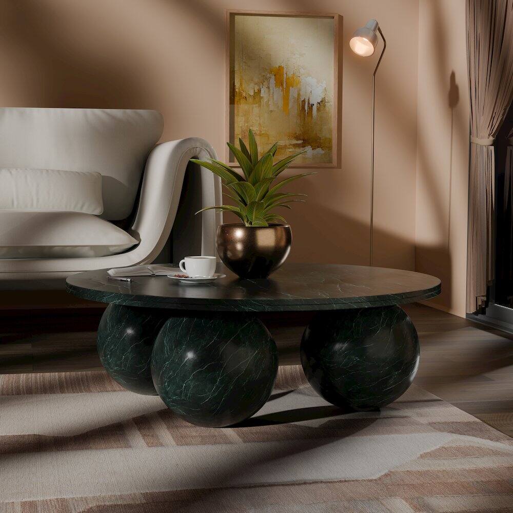 Alt View 1. Meridian Furniture - Spherical Green Forest Coffee Table - Green.