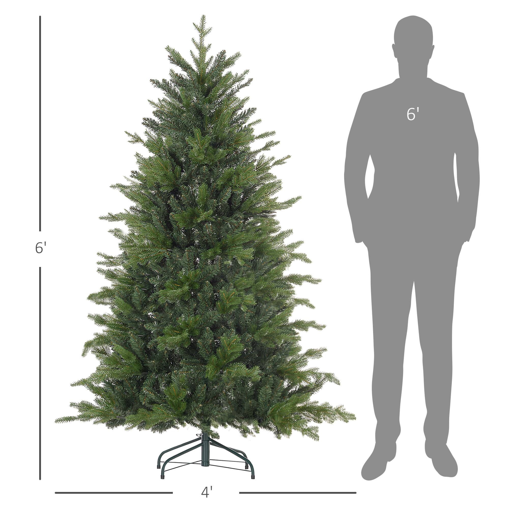 Alt View 2. Homcom - Artificial Christmas Tree, 1821 Tips, Foldable Metal Stand, Easy Assembly, Hinged - green.