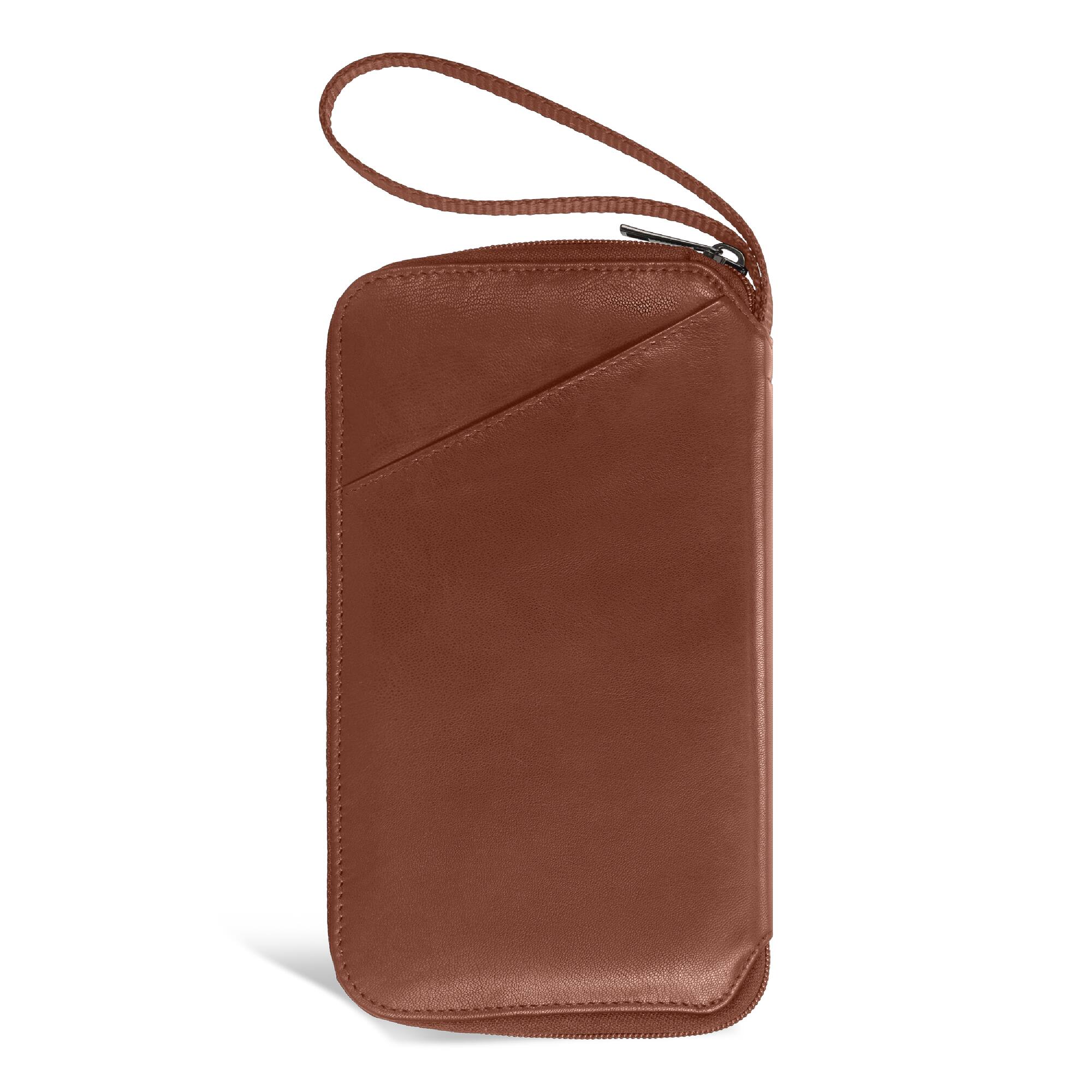 Alt View 1. Champs - Onyx Collection Leather Multi Passport Case - Brown.